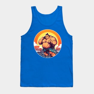 Sumo fighter at the beach Tank Top